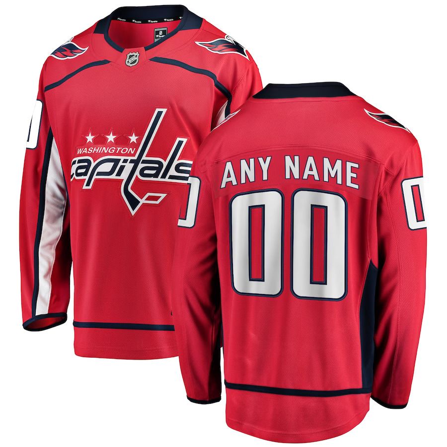 Men Washington Capitals Fanatics Branded Red Home Breakaway Custom NHL Jersey
